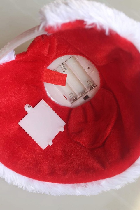 INTERAKTYWNA CZAPKA MIKOŁAJA TAŃCZĄCA GRAJĄCA ZABAWNA DEKORACJA ŚWIĄTECZNA