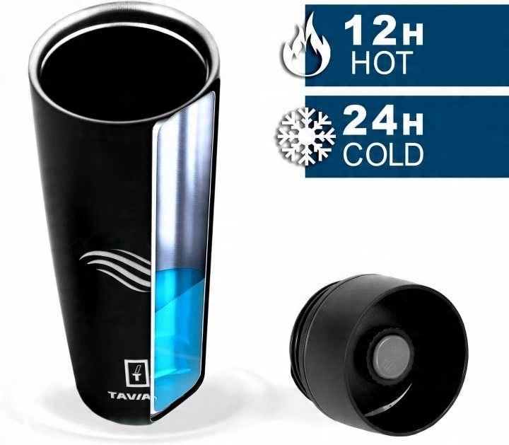 Kubek termiczny 460ml + 2 uszczelki błękitny