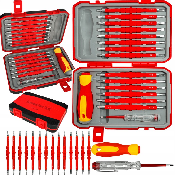 PROFESJONALNY ZESTAW ŚRUBOKRĘTÓW DLA ELEKTRYKA 29 ELEMENTÓW HOLDX