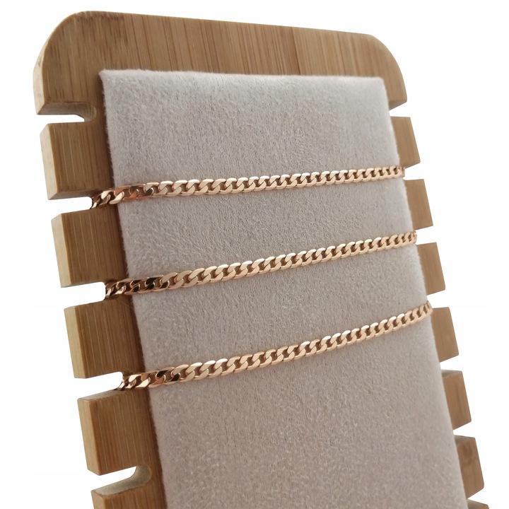 ŁAŃCUSZEK ZŁOTY DAMSKI PANCERKA 50cm/3mm STAL CHIRURGICZNA PREZENT DLA NIEJ