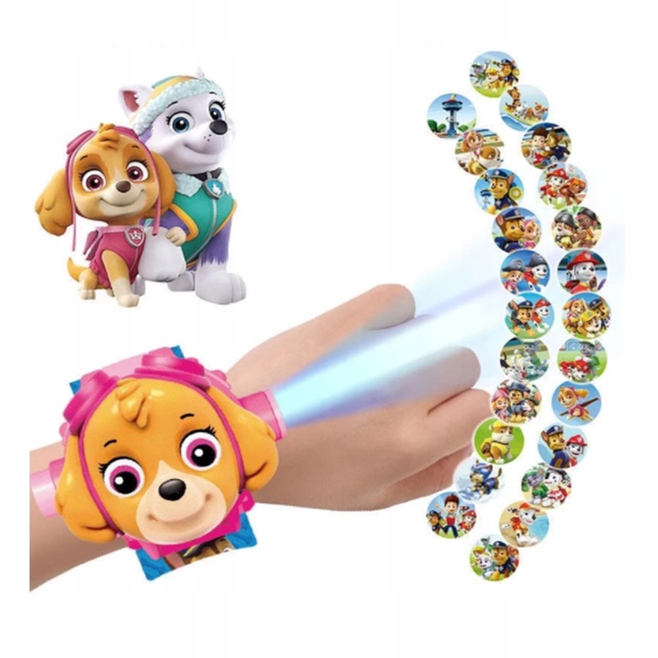 ZESTAW PSI PATROL WALKIE TALKIE + ZEGAREK Z PROJEKTOREM SKYE DLA DZIECI