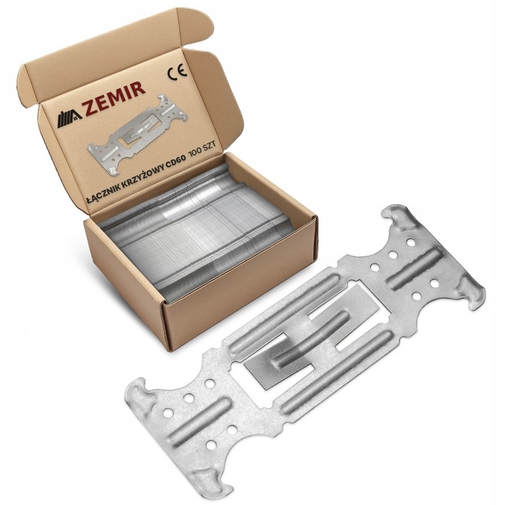 ŁĄCZNIK KRZYŻOWY gr.0,9mm PROFIL CD60 PŁYTA G-K 100szt