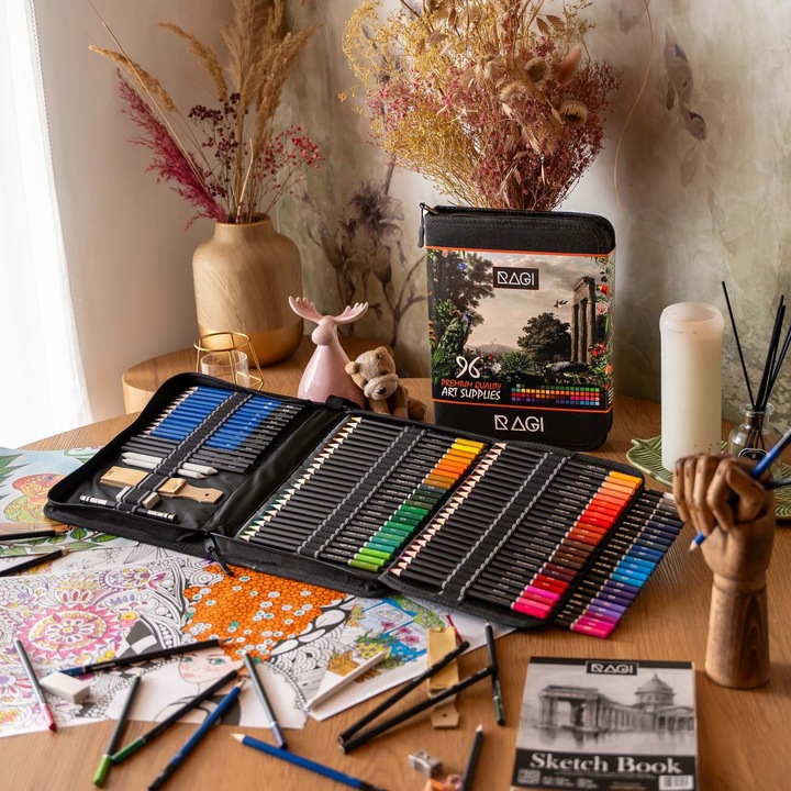 KREDKI OŁÓWKI ARTYSTYCZNE PROFESJONALNE ZESTAW 100