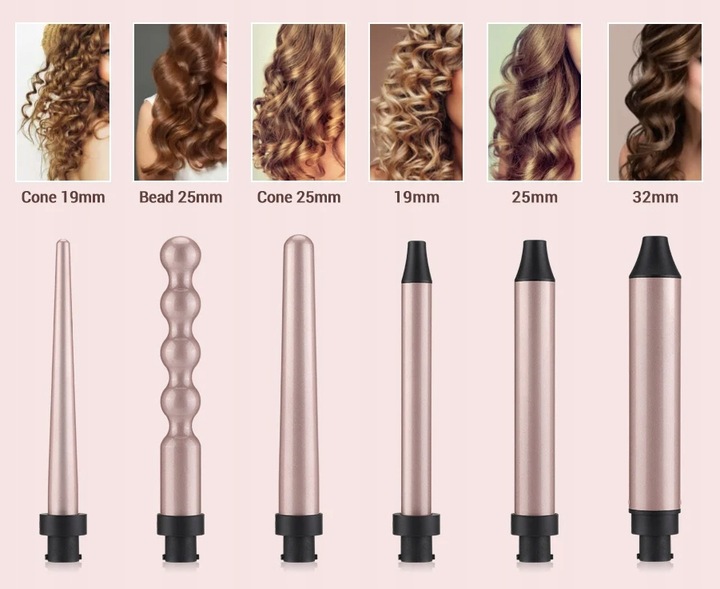 LOKÓWKA DO WŁOSÓW WIELOFUNKCYJNA 6 WYMIENNYCH GŁOWIC FALOWNICA FALE LOKI