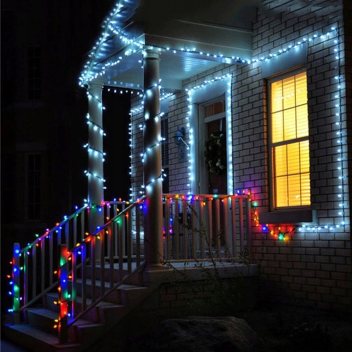 LAMPKI CHOINKOWE 200 LED 12,7M ZIMNY BIAŁY IP44 8 TRYBÓW