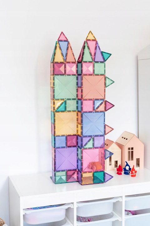 klocki magnetyczne Pastel Starter Pack 64 el. Connetix zestaw startowy