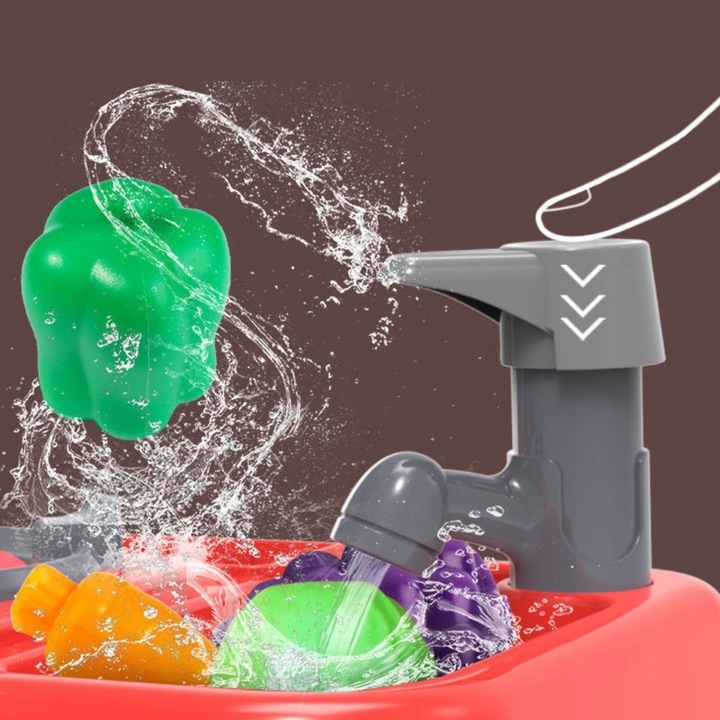 MINI KUCHNIA DLA DZIECI ROZWOJOWA KRAN PALNIKI PARA INTERAKTYWNA AKCESORIA