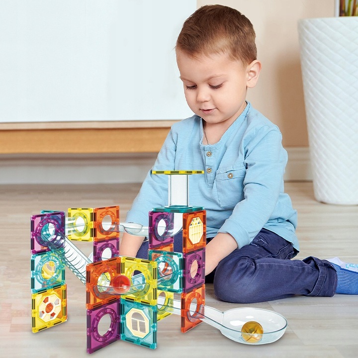 KLOCKI MAGNETYCZNE KONSTRUKCYJNE EDUKACYJNE 95 szt DLA DZIECI