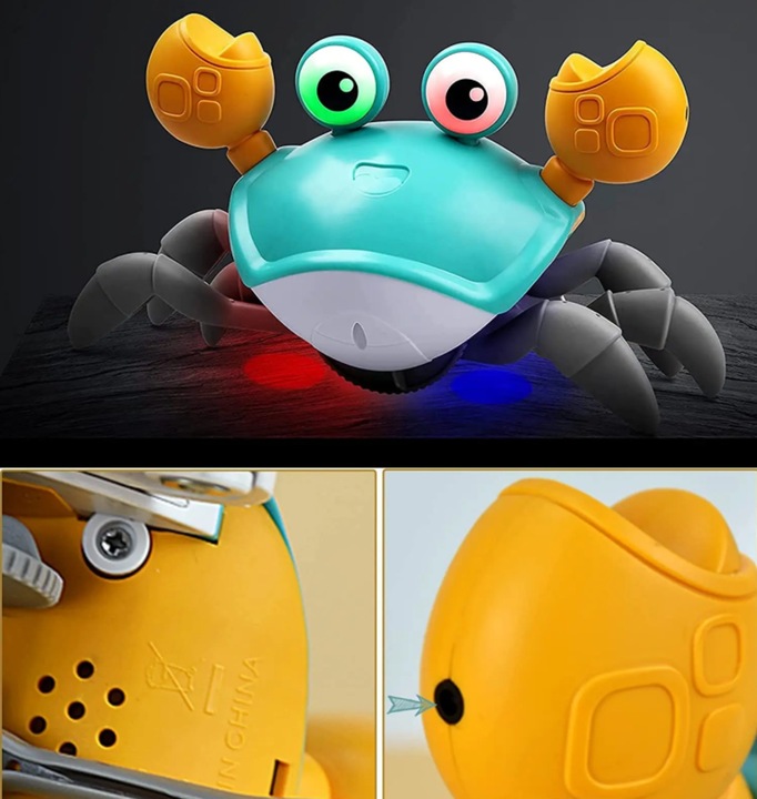 KRAB ŁAZIK PEŁZAJĄCY INTERAKTYWNY Z DZWIĘKIEM i ŚWIATŁEM LED