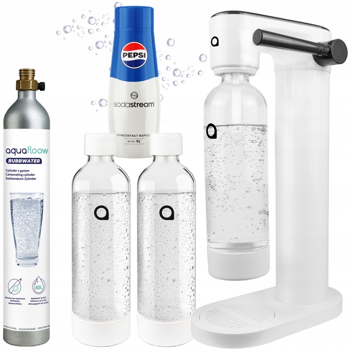 SATURATOR DO WODY GAZOWANEJ AQUAFLOOW BUTLA CO2 2X BUTELKA NA WODĘ + PEPSI