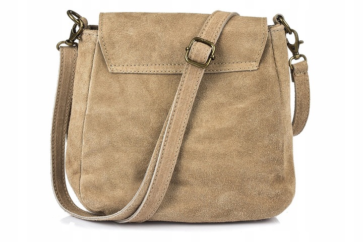 Torebka skórzana Damska Zamszowa Listonoszka retro