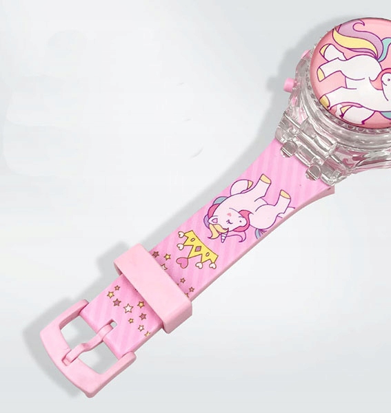 zegarek dziecięcy OBROTOWY dla dziewczynki UNICORN jednorożec MUSIC ŚWIATŁO