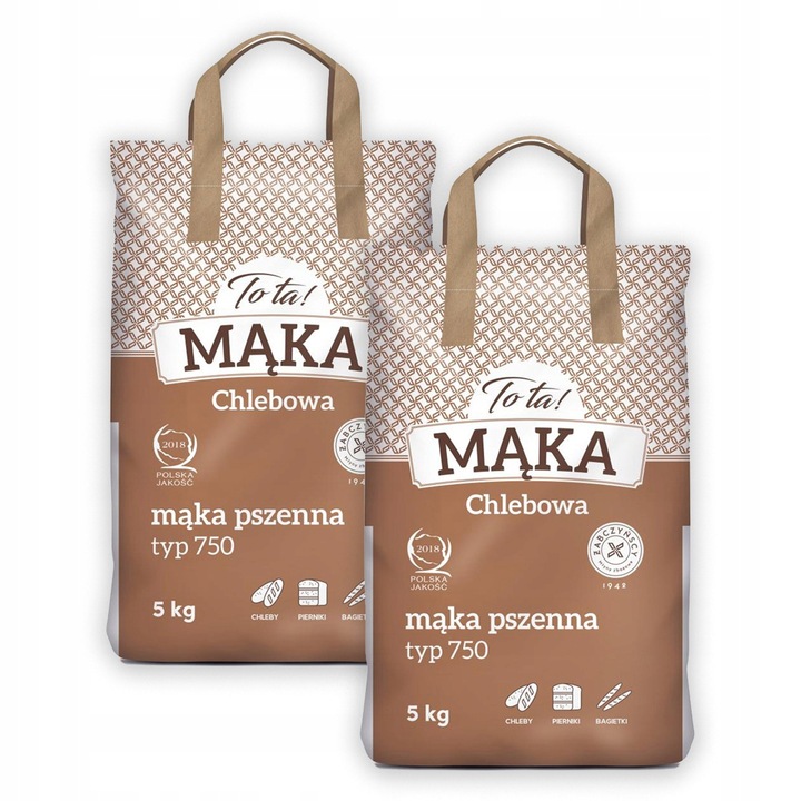 ToTa! Mąka pszenna typ 750 chlebowa 5 kg 2 sztuki