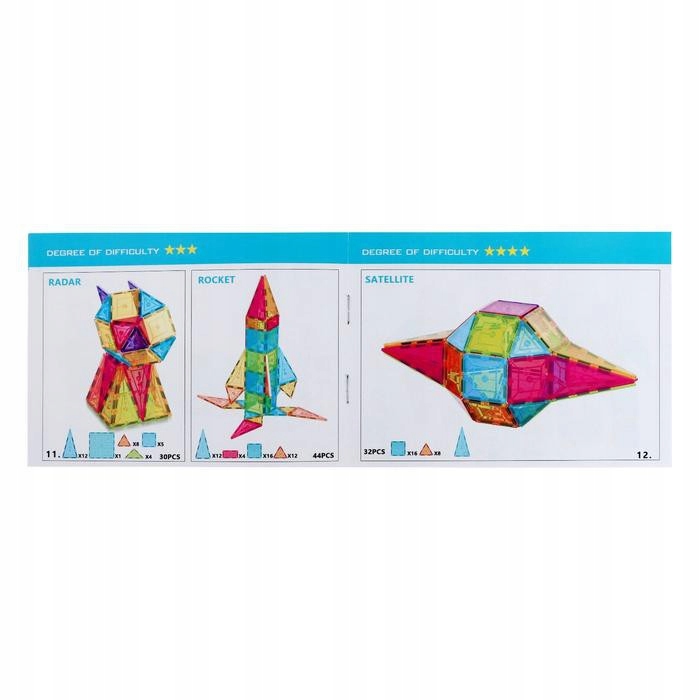 Magnetyczne Klocki Konstrukcyjne Montessori Edukacyjna Układanka 3D WOOPIE