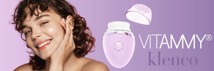 SZCZOTECZKA SONICZNA DO TWARZY 6TRYBÓW 3KOŃCÓWKI USB MASAŻ VITAMMY KLENEO