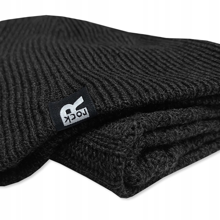 Zimowy KOMPLET Męski CZAPKA + KOMIN + RĘKAWICZKI DO TELEFONU CIEPŁY czarny