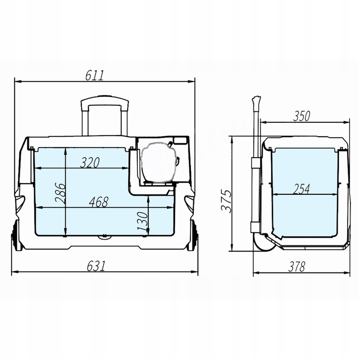 Lodówka turystyczna samochodowa kompresorowa zamrażarka -20/20°C Meteor 30l
