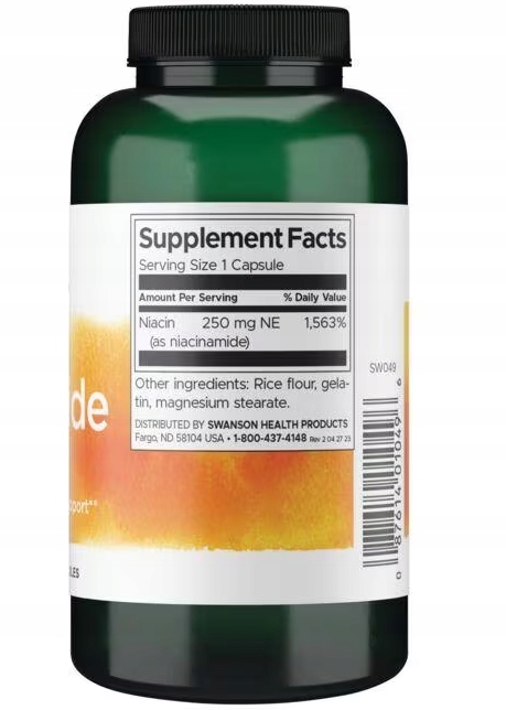 Swanson Niacinamide 250mg 250kaps NIACYNAMID NIACYNA B-3