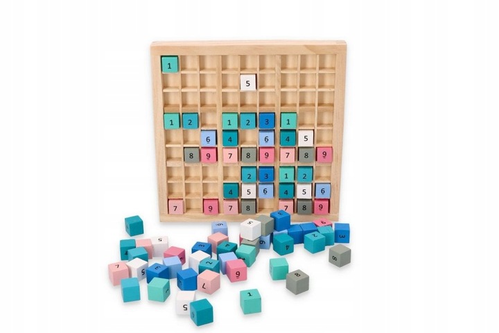 DREWNIANE SUDOKU GRA LOGICZNA MATEMATYCZNA ŁAMIGŁÓWKA EDUKACYJNA ADAM TOYS