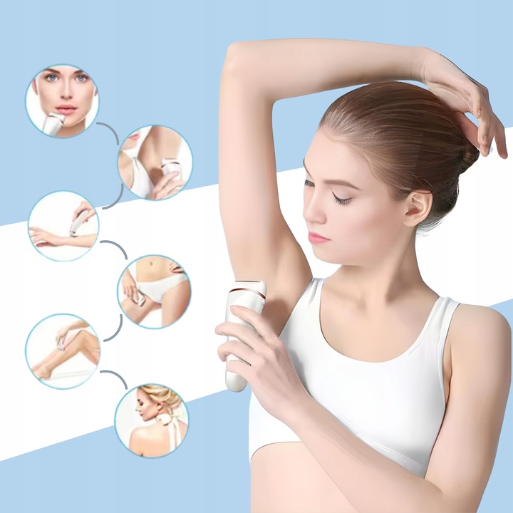 GOLARKA DAMSKA depilator trymer maszynka do ciała bikini nóg pach 3 w 1 USB