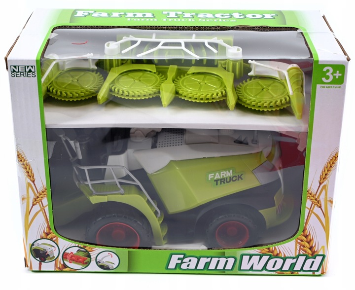 DUŻY KOMBAJN DO KUKURYDZY HEDER RUCHOME ELEMENTY ZIELONA MASZYNA ROLNICZA