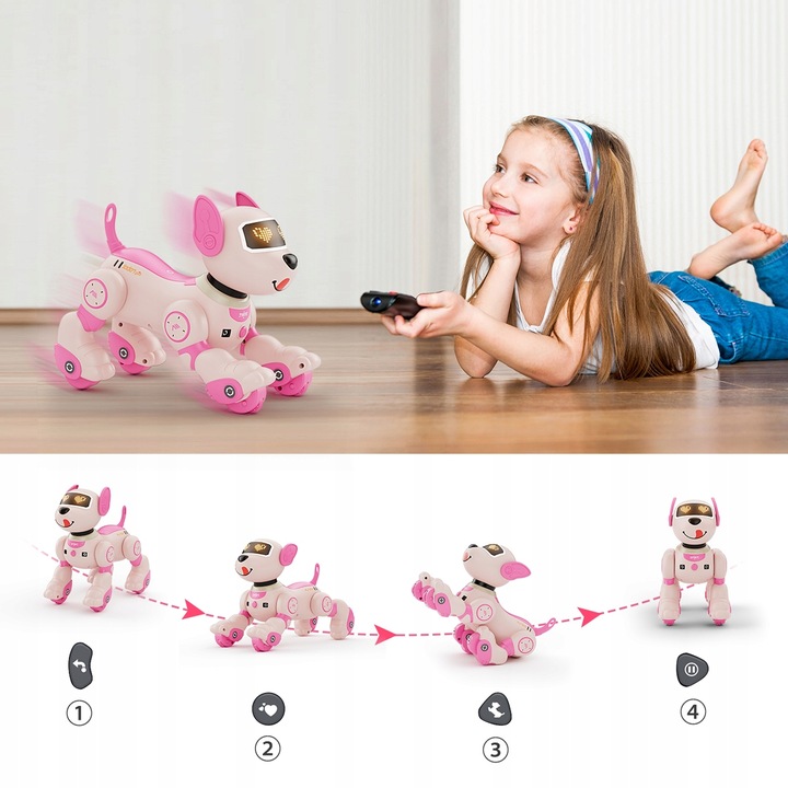 ROBOT INTERAKTYWNY PIES PIESEK ZDALNIE STEROWANY PROGRAMOWANY 20+ FUNKCJE