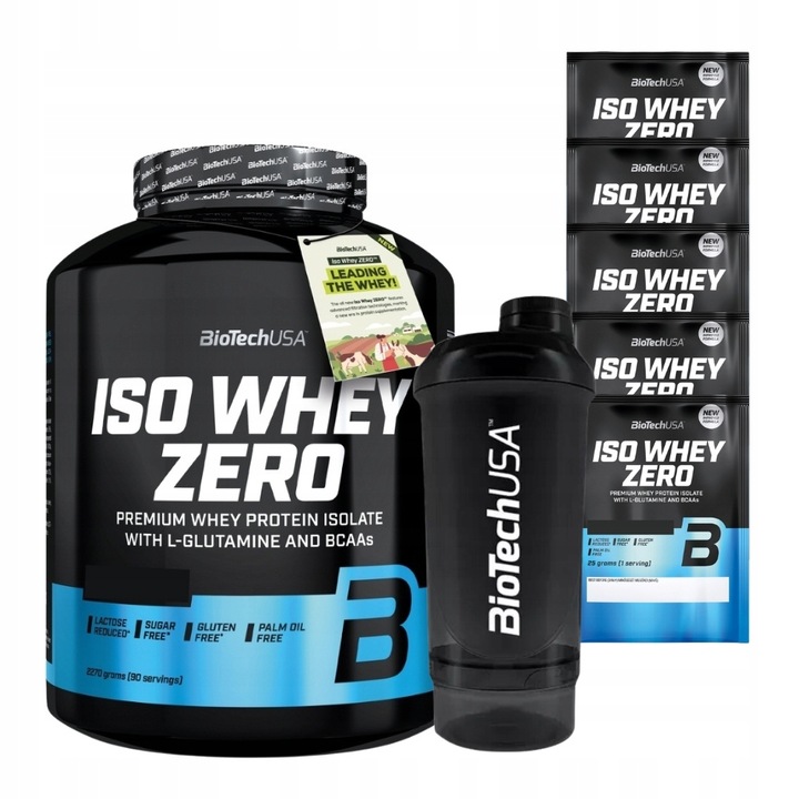 BIOTECH ISO WHEY ZERO 2270 g BIAŁKO + GRATIS 5x ISO WHEY ZERO 25g + SHAKER