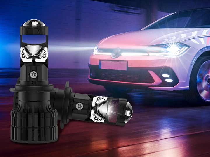 ŻARÓWKI LED H7 FATEEYE PROJECTOR 100% IDEALNE ODCIĘCIE SOCZEWKA FISHEYE