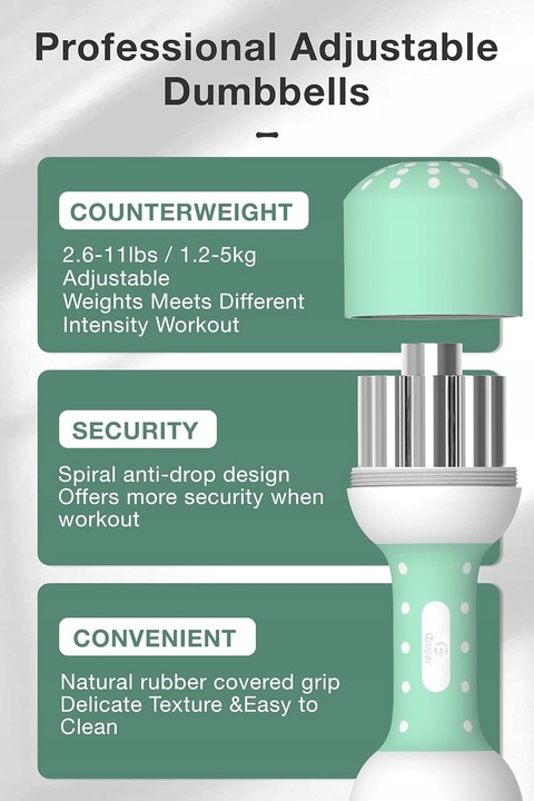 HANTLE REGULOWANE 2 X 5 KG GRUPER ZESTAW STAL ANTYPOŚLIZGOWE SOLIDNE 10 KG