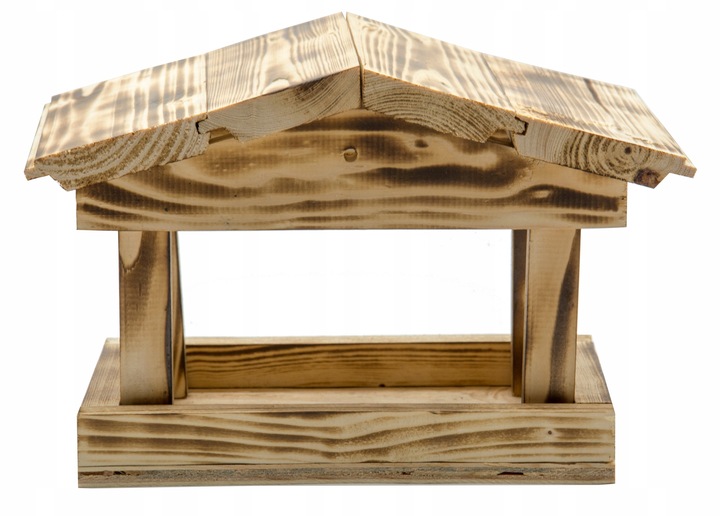 DUŻY KARMNIK DREWNIANY BUDKA NA KARMA KULE ZIARNO DLA DZIKICH PTAKÓW XL