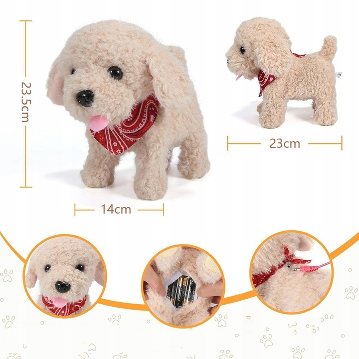 PIESEK INTERAKTYWNY NA SMYCZY ZABAWKA DLA DZIECI PIES CHODZI SZCZEKA