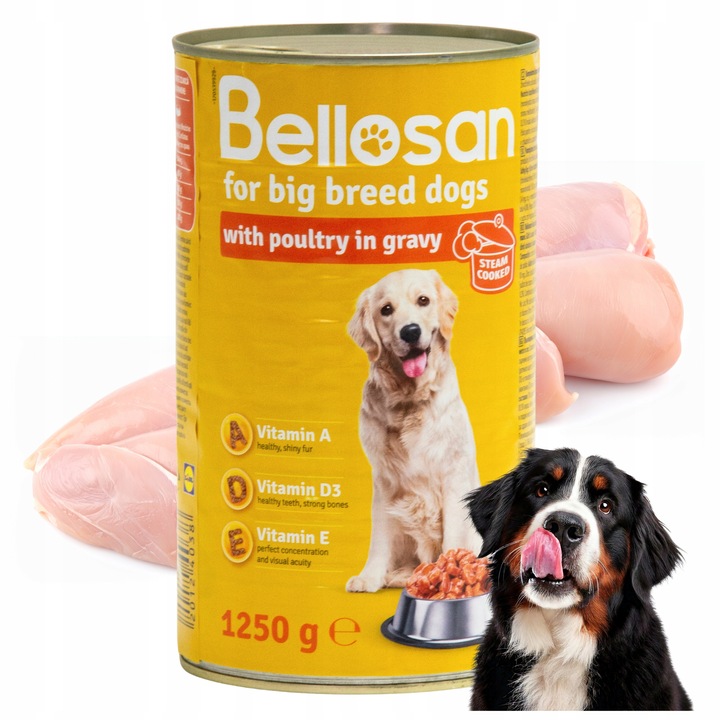 MOKRA KARMA PUSZKA Z KURCZAKIEM W SOSIE DLA PSA DUŻYCH RAS 12x1250G