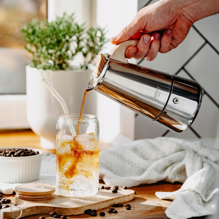 Kawiarka Zaparzacz do kawy 320ml Działa na indukcji, Gaz, Stalowa Camry