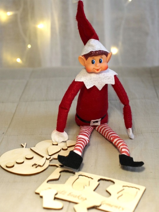 ZESTAW UBRANKA I AKCESORIA DLA ELFA PSOTNIKA ELF ON THE SHELF HAMAK KOCYK