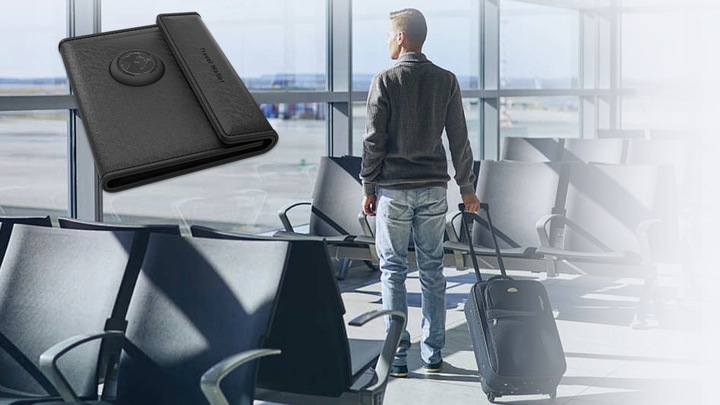 Lokalizator GPS MILI portfel podróżny z lokalizatorem MiTag APPLE IOS