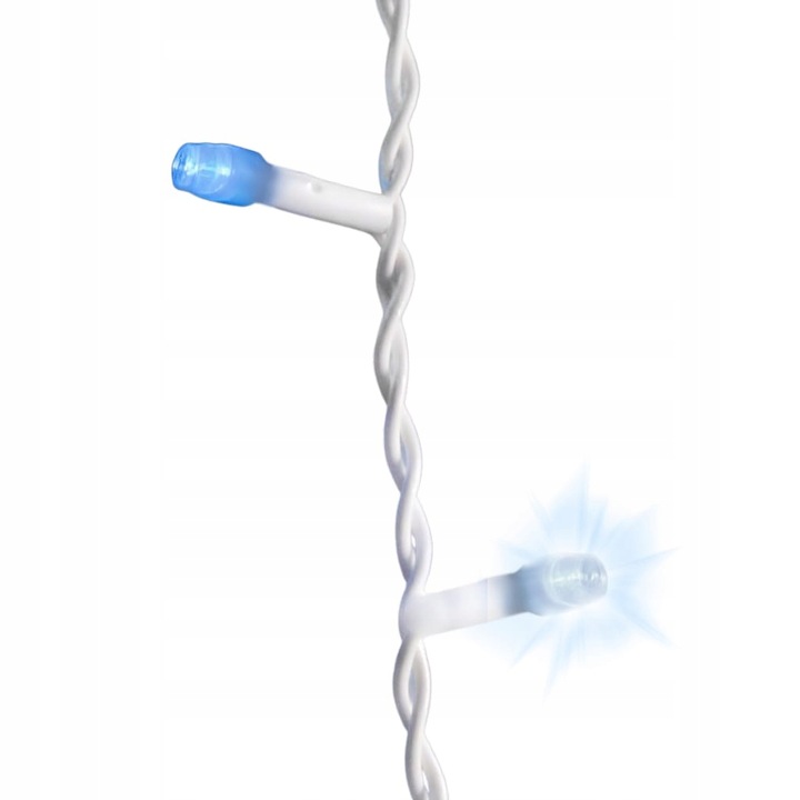 SOPLE 500 LED KURTYNA LAMPKI ZEWNĘTRZNE NIEBIESKIE + FLASH ZIMNY BIAŁY 15M