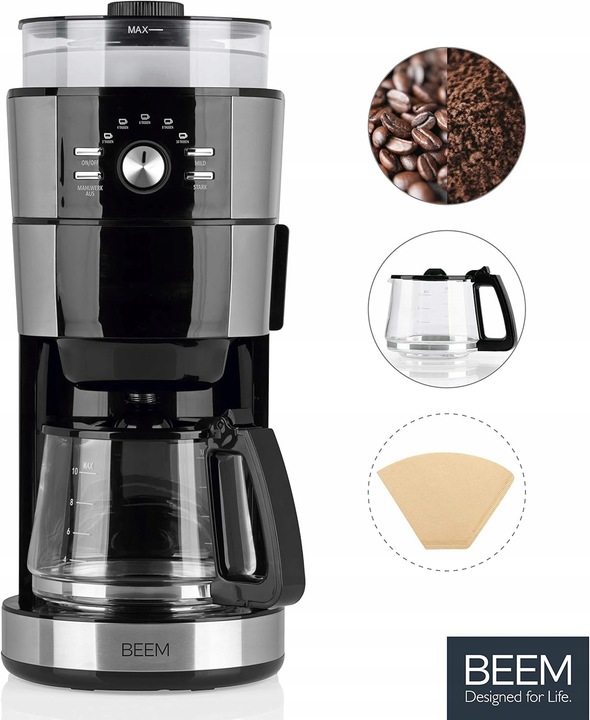 EKSPRES PRZELEWOWY Z MŁYNKIEM ŻARNOWYM I DZBANKIEM 1,25L + GRATIS