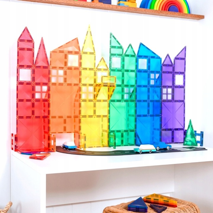 Klocki Magnetyczne konstrukcyjne duże 102 el CONNETIX Rainbow Creative Pack