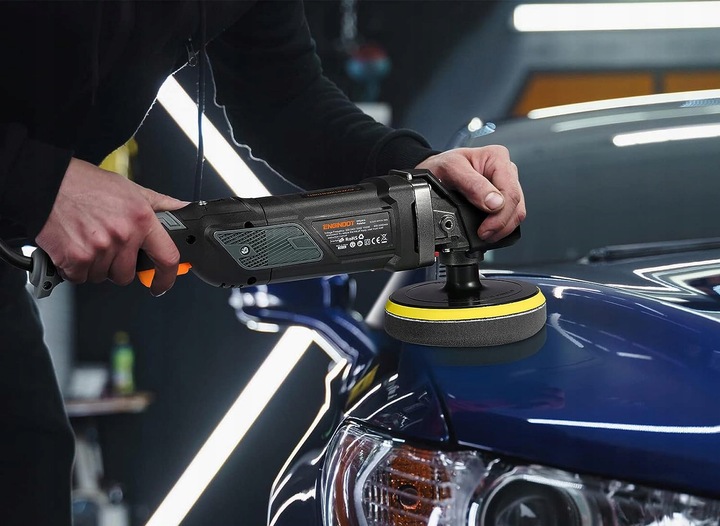 Profesjonalna POLERKA SAMOCHODOWA Z REGULACJĄ OBROTÓW z LCD + 20 AKCESORIÓW