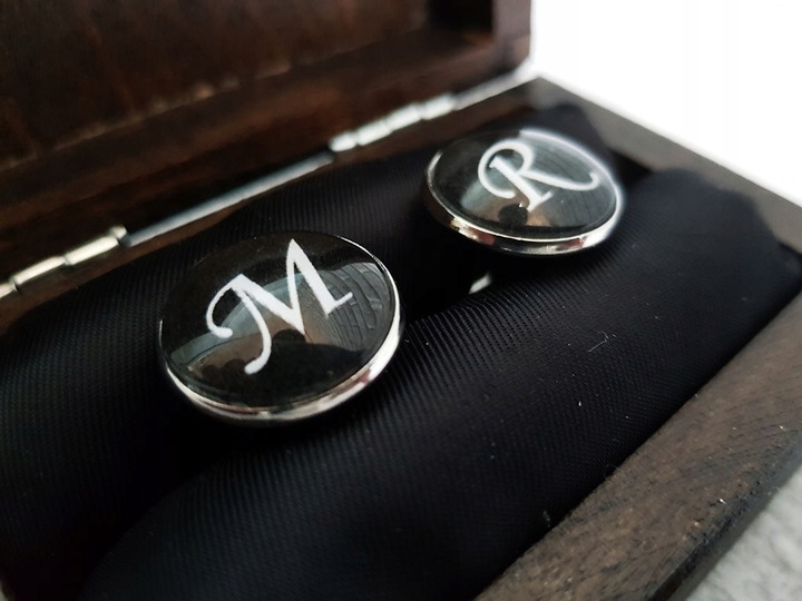 Spinki do Mankietów Koszuli z Inicjałami do Ślubu Ślub Inicjały