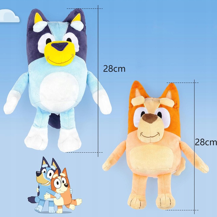 2-PAK PLUSZOWA PRZYTULANKA MIĘKKA ZABAWKA BLUEY DLA CHŁOPCÓW I DZIEWCZYNEK