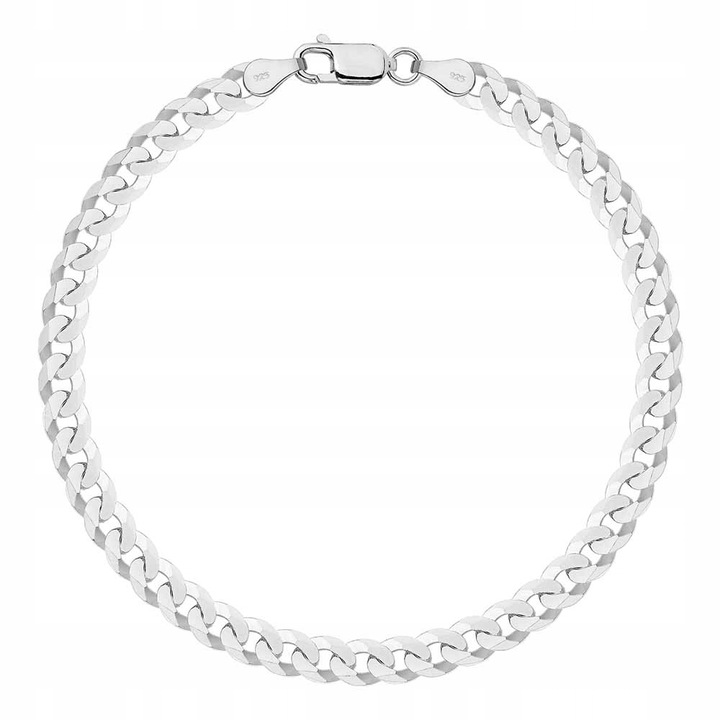 SREBRNA PEŁNA BRANSOLETKA MĘSKA PANCERKA PR. 925 + PUDEŁKO Z DEDYKACJĄ