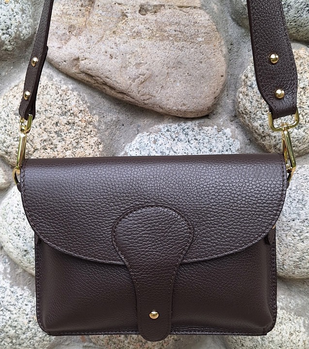 Torebka włoska nerka listonoszka MAXI DUŻA WERSJA zamek Vera Pelle