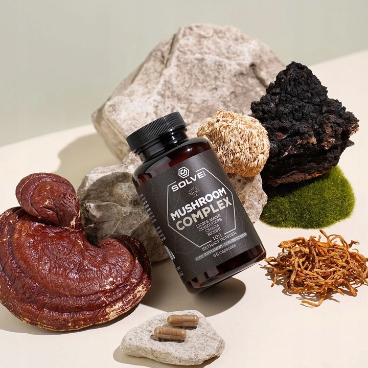 Mushroom Complex 60caps SOLVE LABS Soplówka, Chaga, Reishi, Cordyceps
