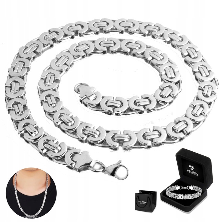 GRUBY Łańcuszek Srebrny Męski PREZENT dla CHŁOPAKA Mężczyzny KRÓLEWSKI