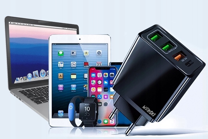 Bardzo Szybka Mocna Ładowarka do Telefonu 4xUSB