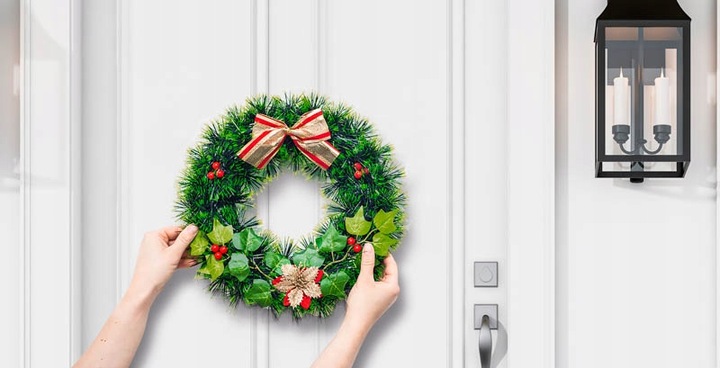 Wieniec świąteczny stroik na drzwi dekoracja wianek ozdoba Święta 30 cm