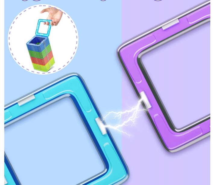 Klocki Magnetyczne Konstrukcyjne Edukacyjne 3D COOLJOY 45 el