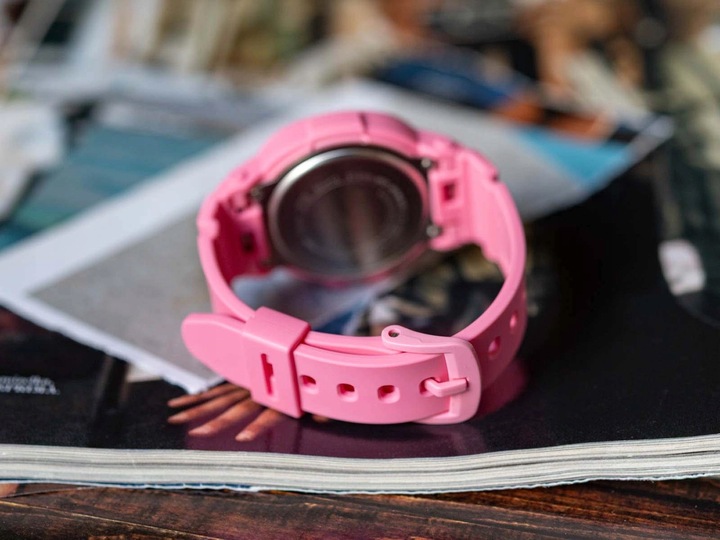 DAMSKI ZEGAREK CASIO BGA-10-4AER RÓZOWY NA PASKU DATOWNIK DLA DZIEWCZYNKI