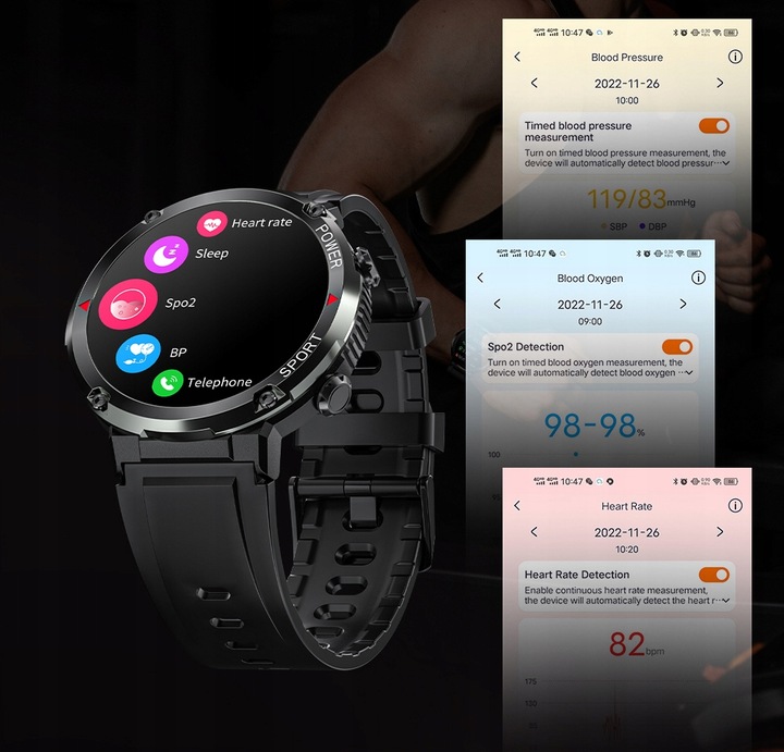 SMARTWATCH Zegarek Męski 600MAH ROZMOWY SMS